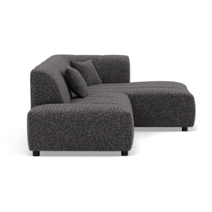 Curtis - canapé d'angle droit 4 places sans accoudoir en tissu texturé - Gris foncé