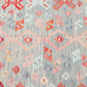 Tapis kilim, motif ethnique authentique, tissé plat ZIZO