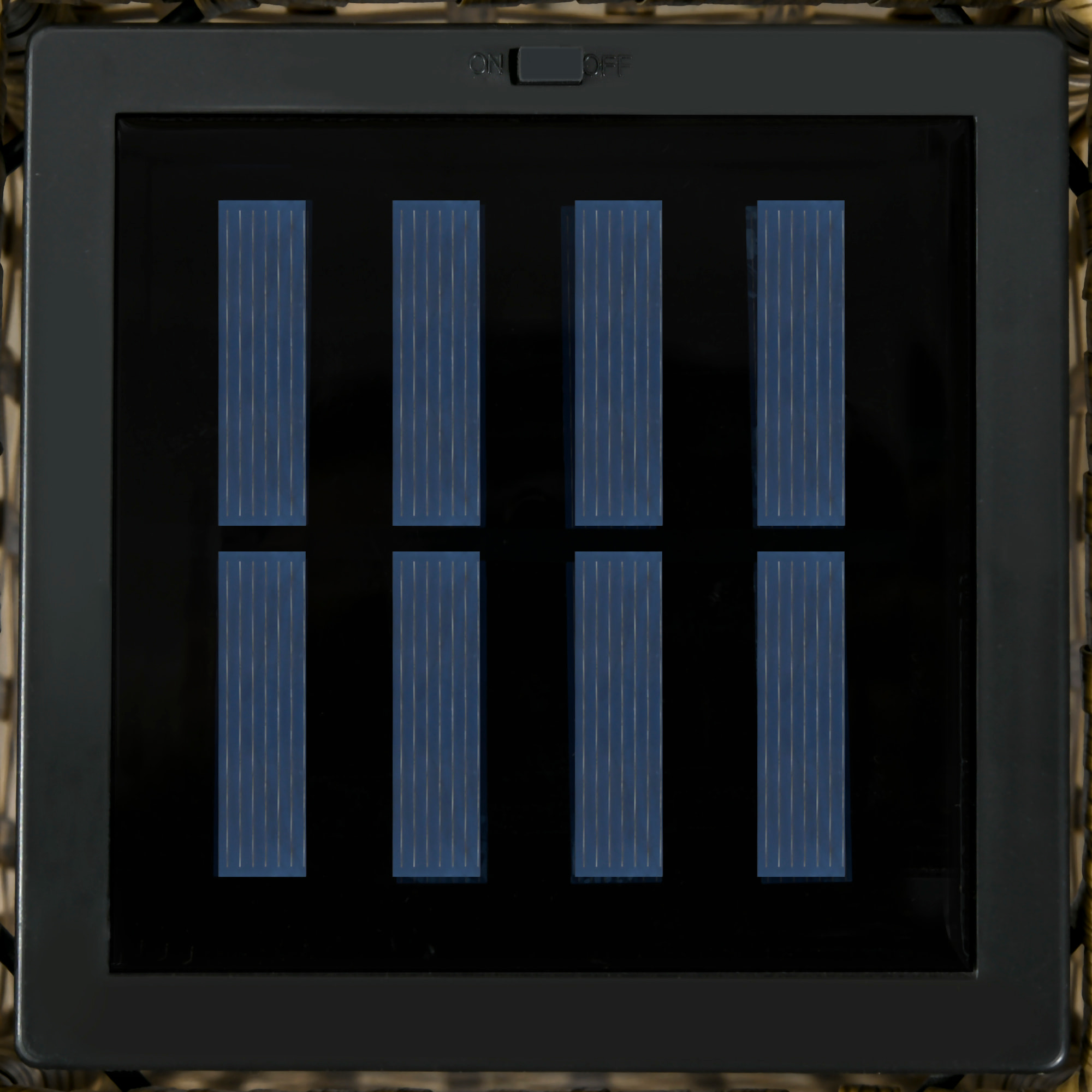 Linterna de Jardín de Ratán Sintético Farola Solar con Luces LED Encendido y Apagado Automático para Terraza Balcón Patio 15,5x15,5x69 cm Arena