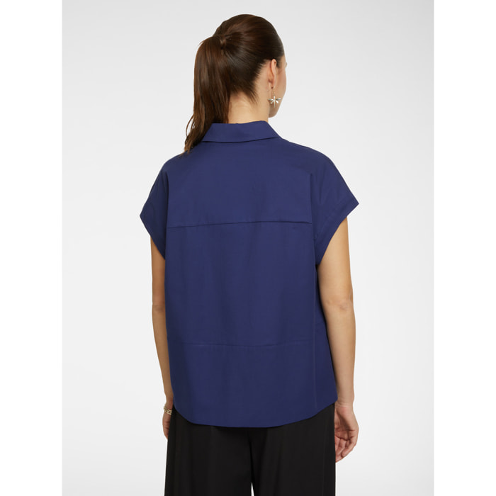 Elena Mirò - Camisa de algodón de verano. - Azul