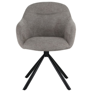 Lot de 2 chaises en tissu gris SAFFI
