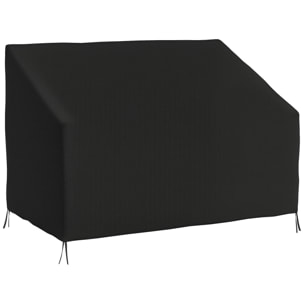 Funda para Banco de Jardín 2 Plazas, Funda Sofá Exterior Impermeable, Tela Oxford 600D con Recubrimiento, 140x84x56/94 cm para Patio, Terraza, Negro