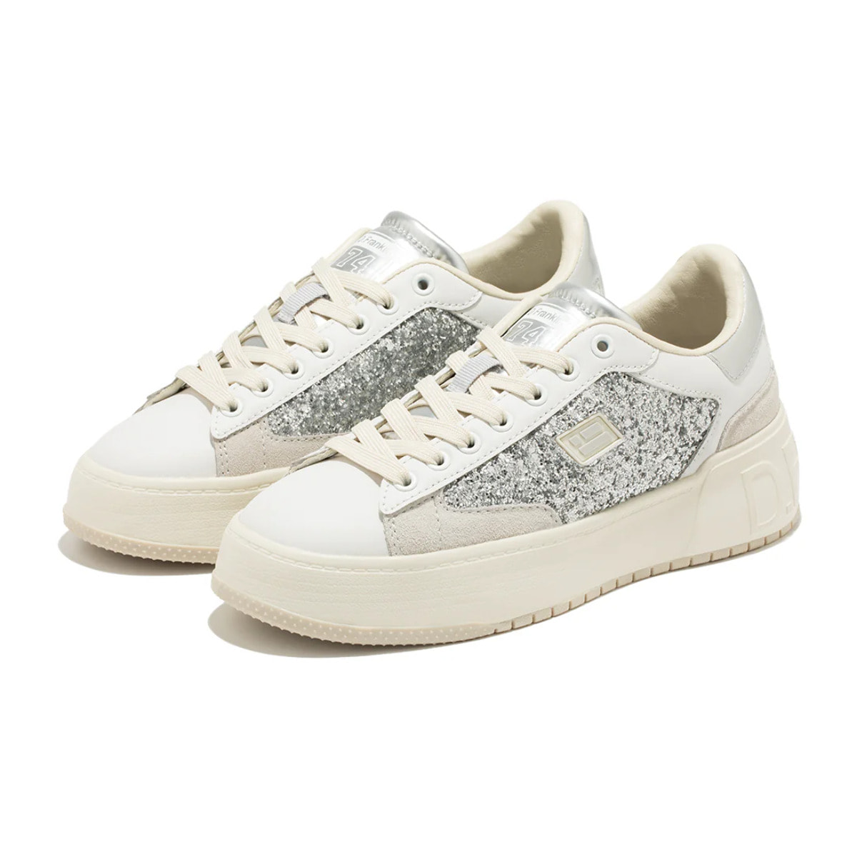 Zapatillas Deportivas Mujer Court Basic Glitter Plata