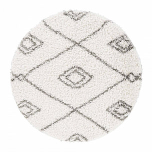 Tapis Shaggy longues mêches et aux motifs traditionnels Berbères