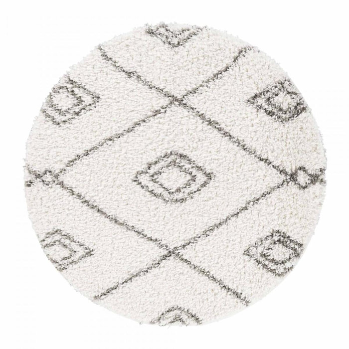 Tapis Shaggy longues mêches et aux motifs traditionnels Berbères