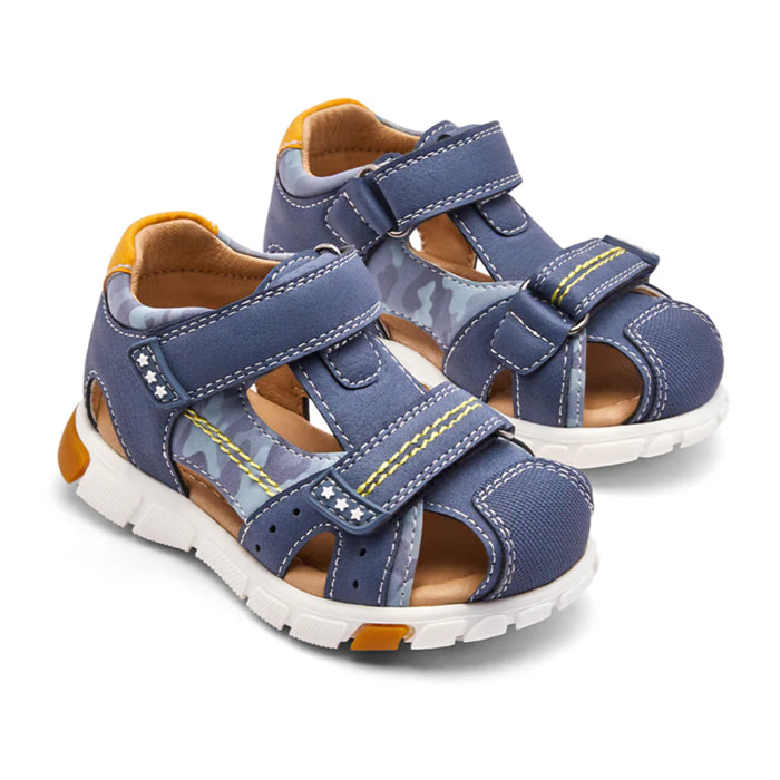 Sandalias Cerradas de Bebés Suela Antideslizante Azul Marino