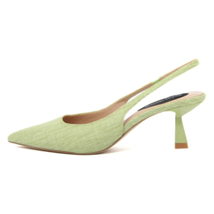 Slingback Donna colore Verde-Altezza tacco:7cm