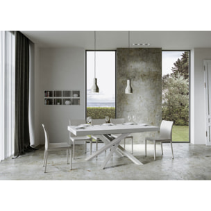 Mesa extensible 90x180/284 cm Volantis Fresno Blanco estructura blanco