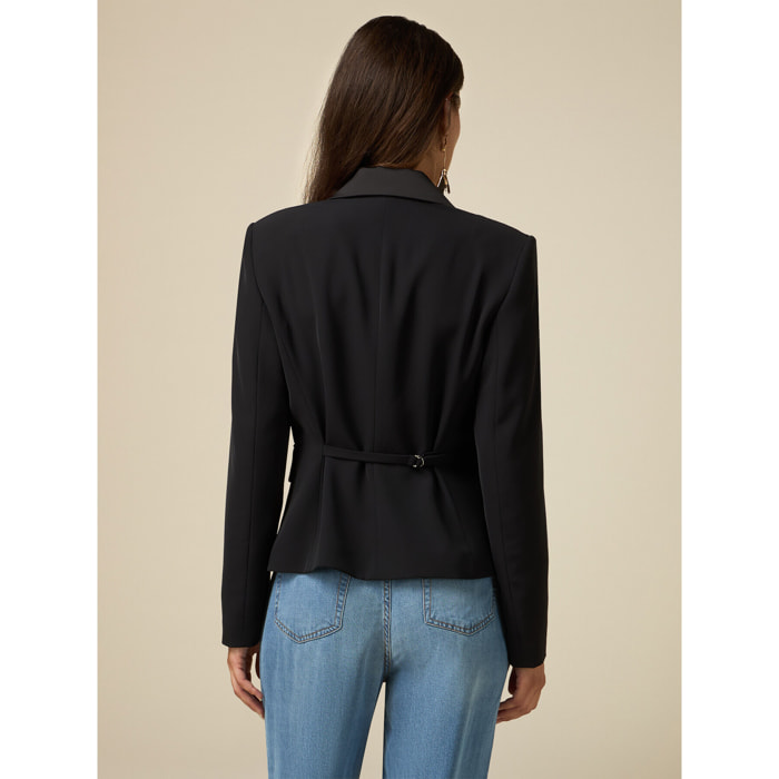 Oltre - Blazer with satin details - Negro