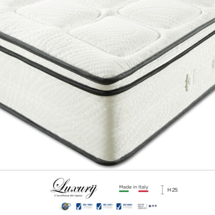"Firenze" H25 cm 140x190 coppia guanciali Memory OMAGGIO 2cm memory foam