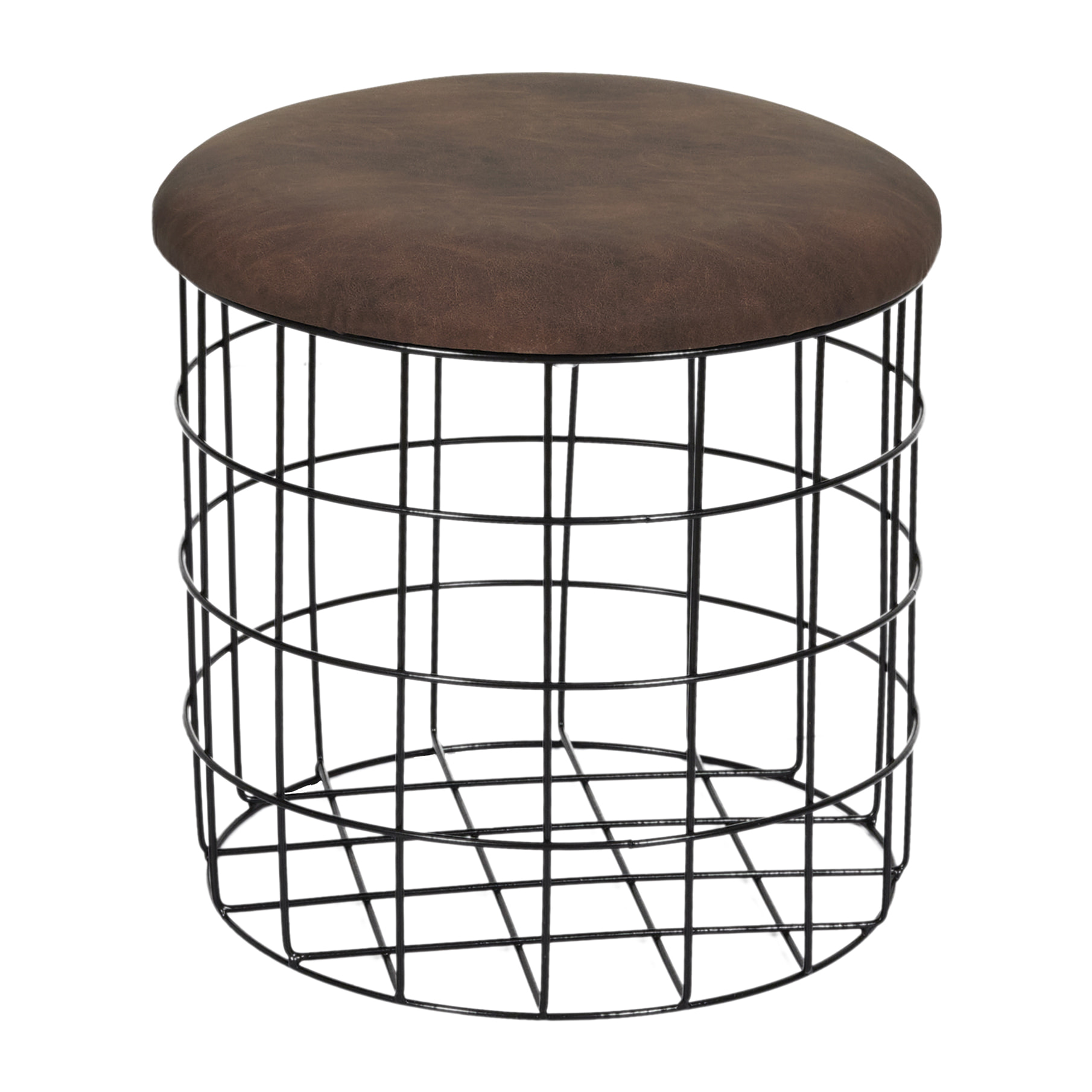 Pouf Gigogne Pu Marron X2