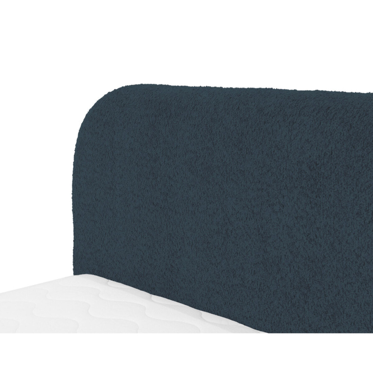 Orane - lit coffre - 160x200 cm - en tissu bouclette - Bleu