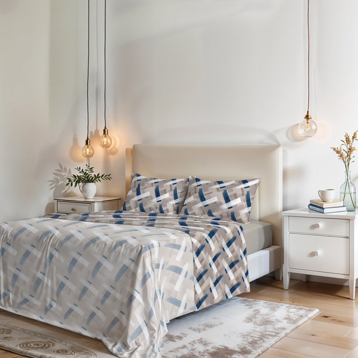 COMPLETO LETTO FANTASY, 100% Microfibra - PENNELLATE