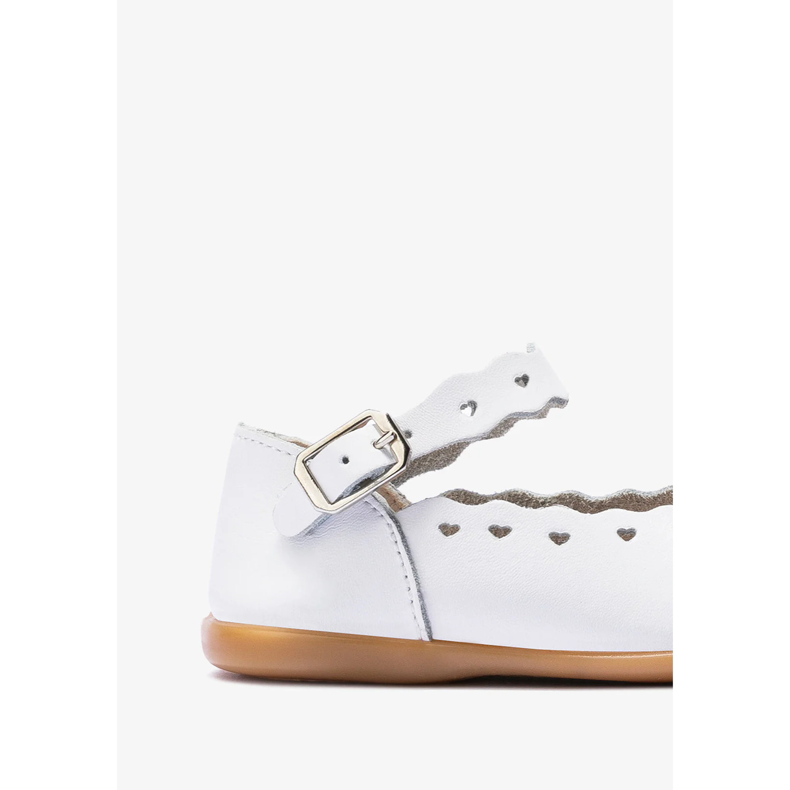 Ballerine bianche con fibbia per neonati
