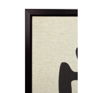 Cuadro Linen lino impresión 3D abstracto beige-negro 72x52x4 cm