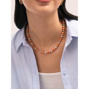 Collar Ámbar Stones Acero Baño Oro