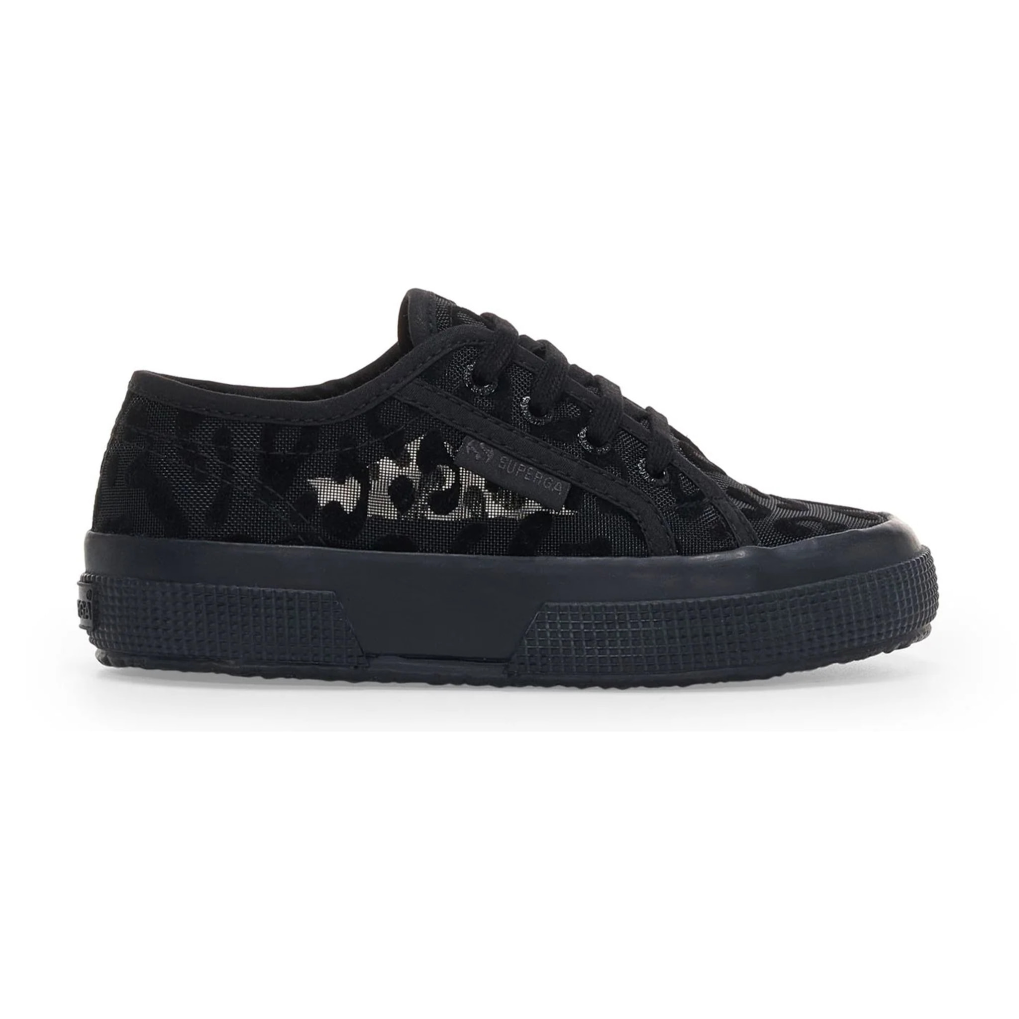 Superga - Niña Negro - 2750 KIDS NET LEOPARD