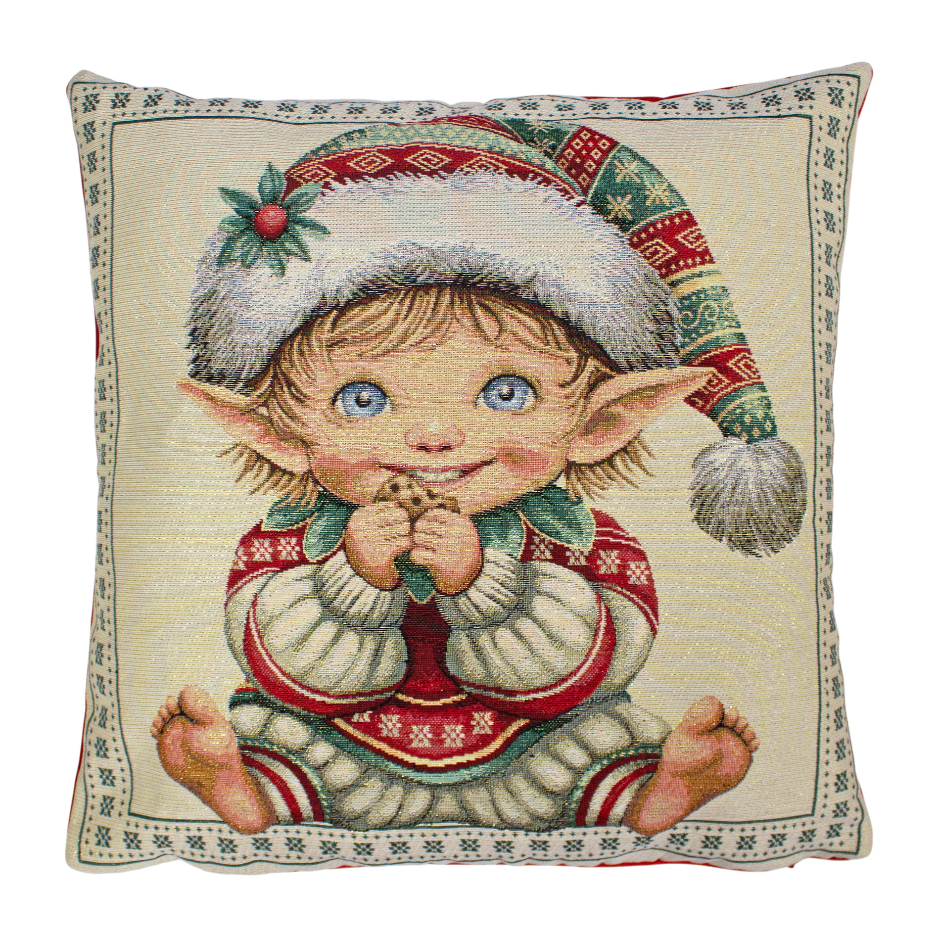 COPPIA CUSCINI ARREDO JACQUARD SFODERABILI 43X43 CM DISEGNO RONNY