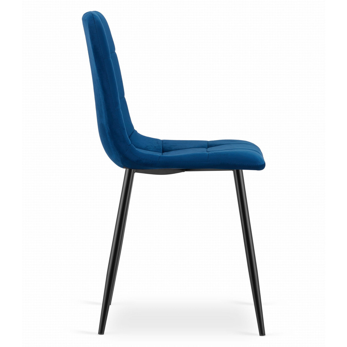 Set di 2 sedie Kara in velluto blu con gambe nere