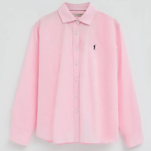 Camisa cotolino rosa de corte holgado y bordado Rigby Go