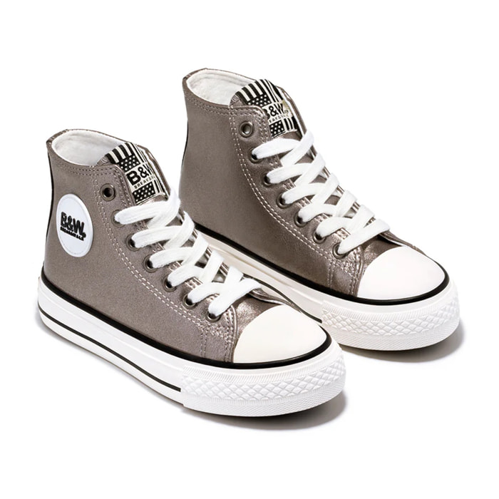 Sneakers alte unisex basiche in piombo e bianco e nero