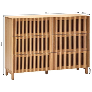 Commode 6 tiroirs en bois - UMEA