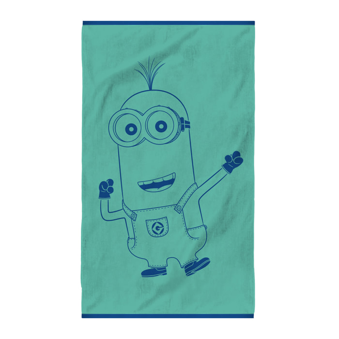 Serviette de bain Jacquard 100% coton, LES MINIONS FIESTA