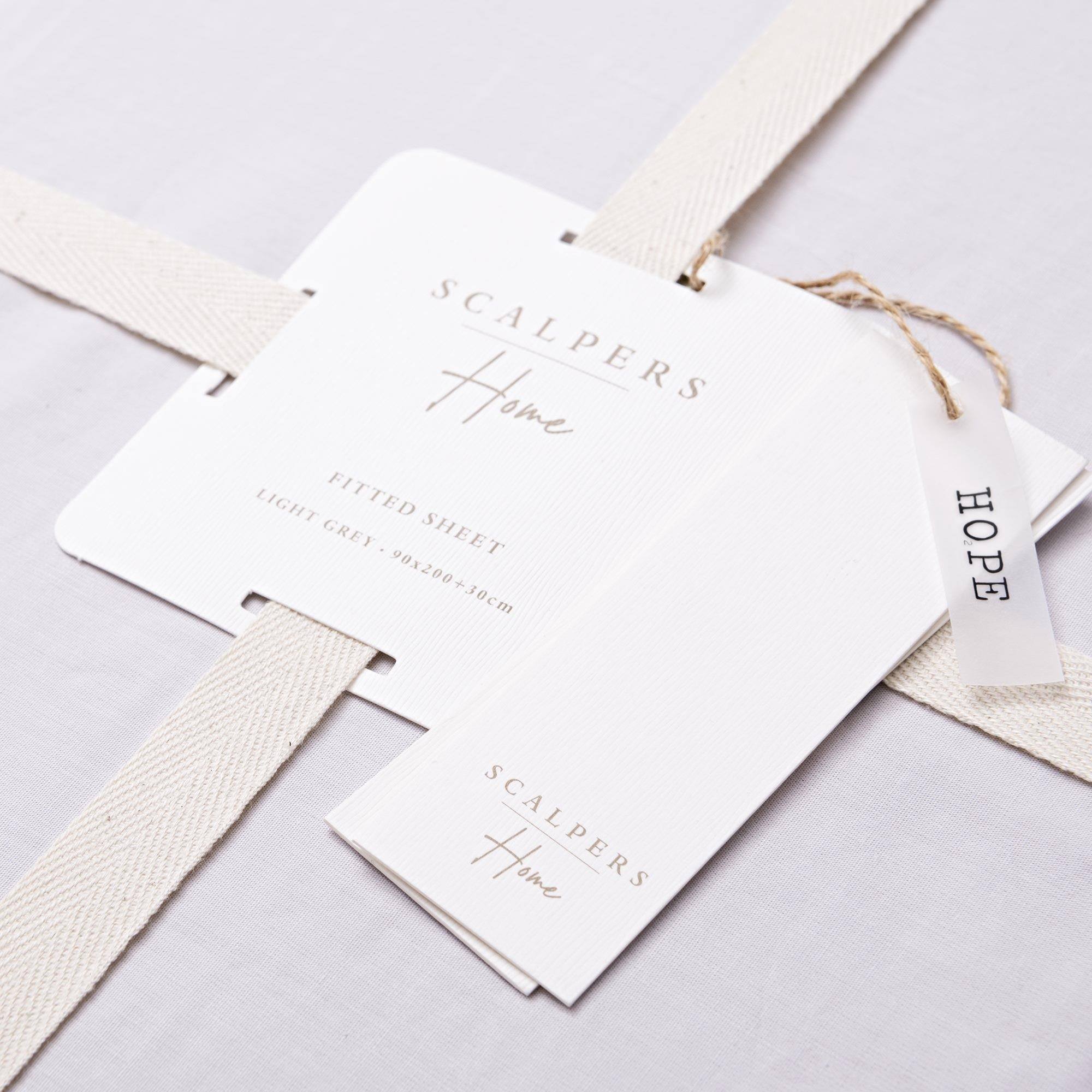 Sábana bajera, 100% algodón, gris claro, scalpers home