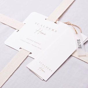 Sábana bajera, 100% algodón, gris claro, scalpers home