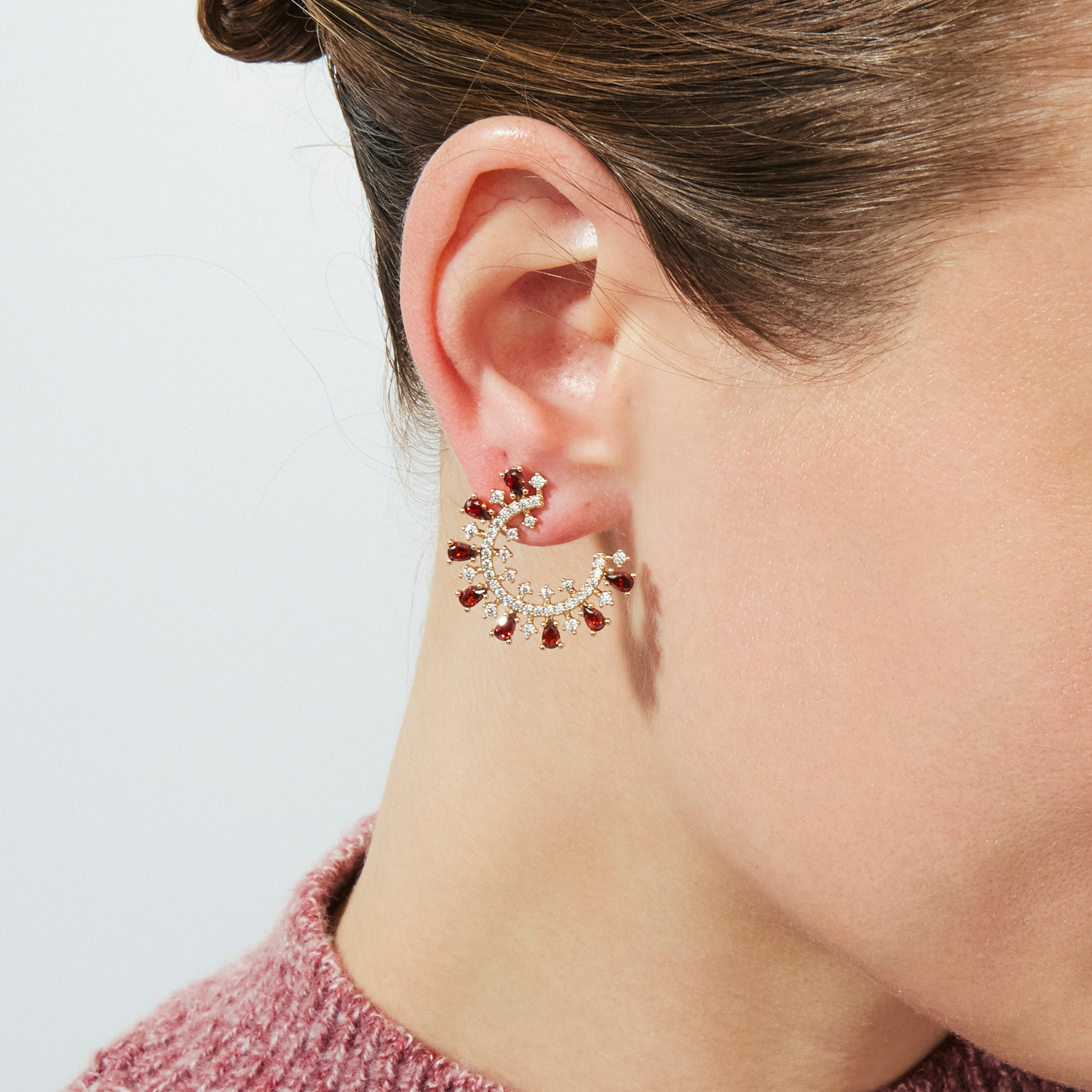 Pendientes Girls acabado oro rosa 18k