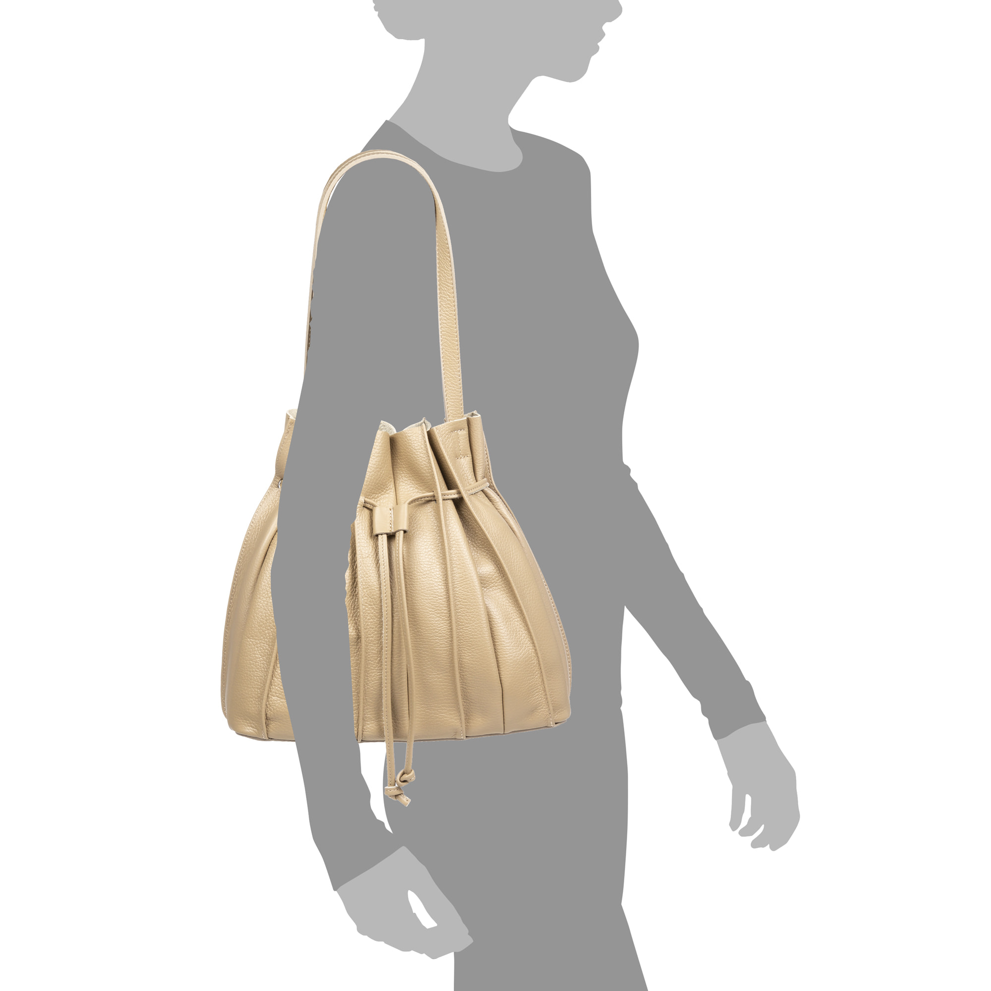 Albiolo borsa a spalla donna. Vera pelle finitura Dollaro.