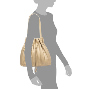 Albiolo borsa a spalla donna. Vera pelle finitura Dollaro.