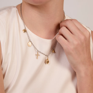Collar Sixi acabado oro 18k y plata