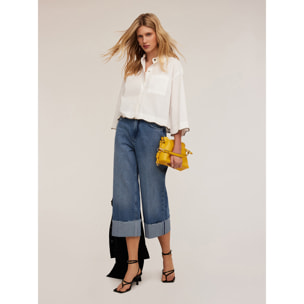 Motivi - Jeans wide leg cropped - Azzurro