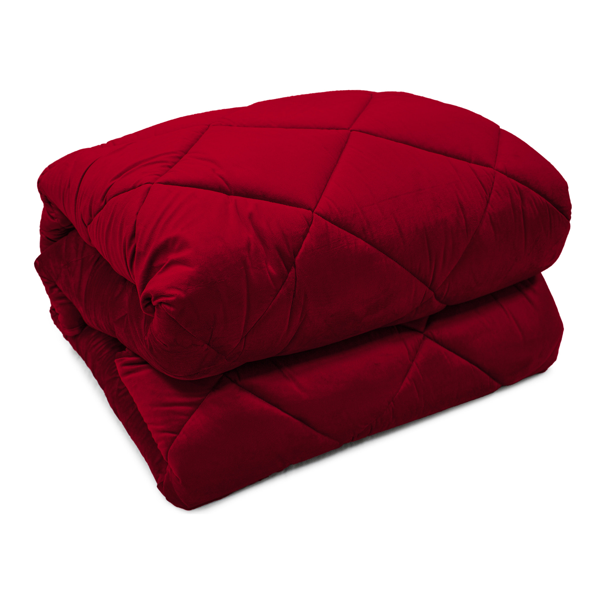 TRAPUNTA INVERNALE MATRIMONIALE IN VELLUTO COL.BORDEAUX MADE IN ITALY