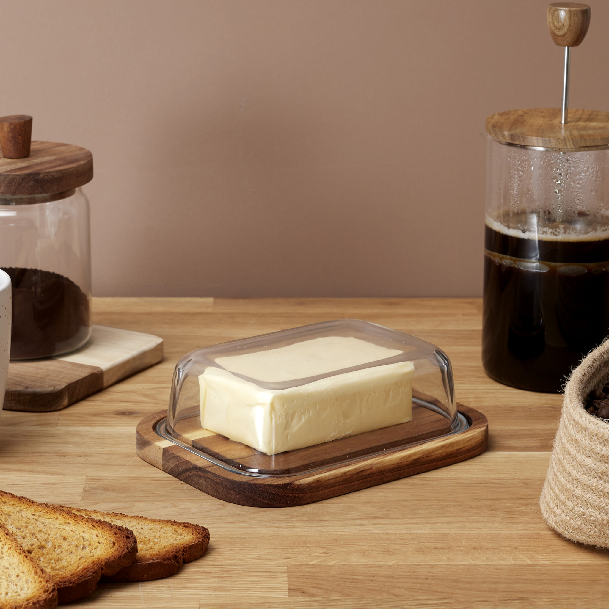 Beurrier Verre Acacia  19x14cm A1/m12