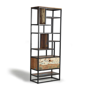 Librería - metal y madera reciclada - 212x80x40cm