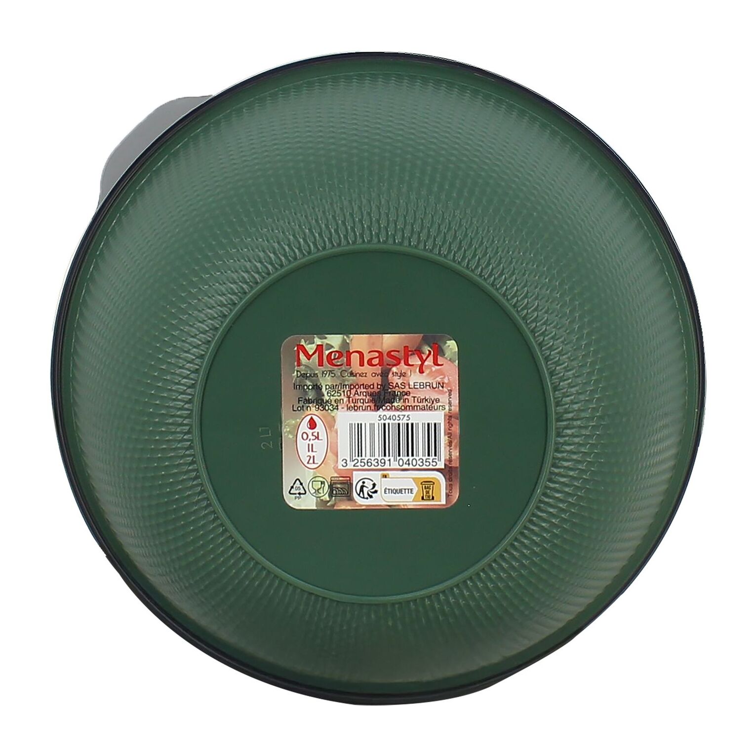 Lot de 3 bols de conservation en plastique vert