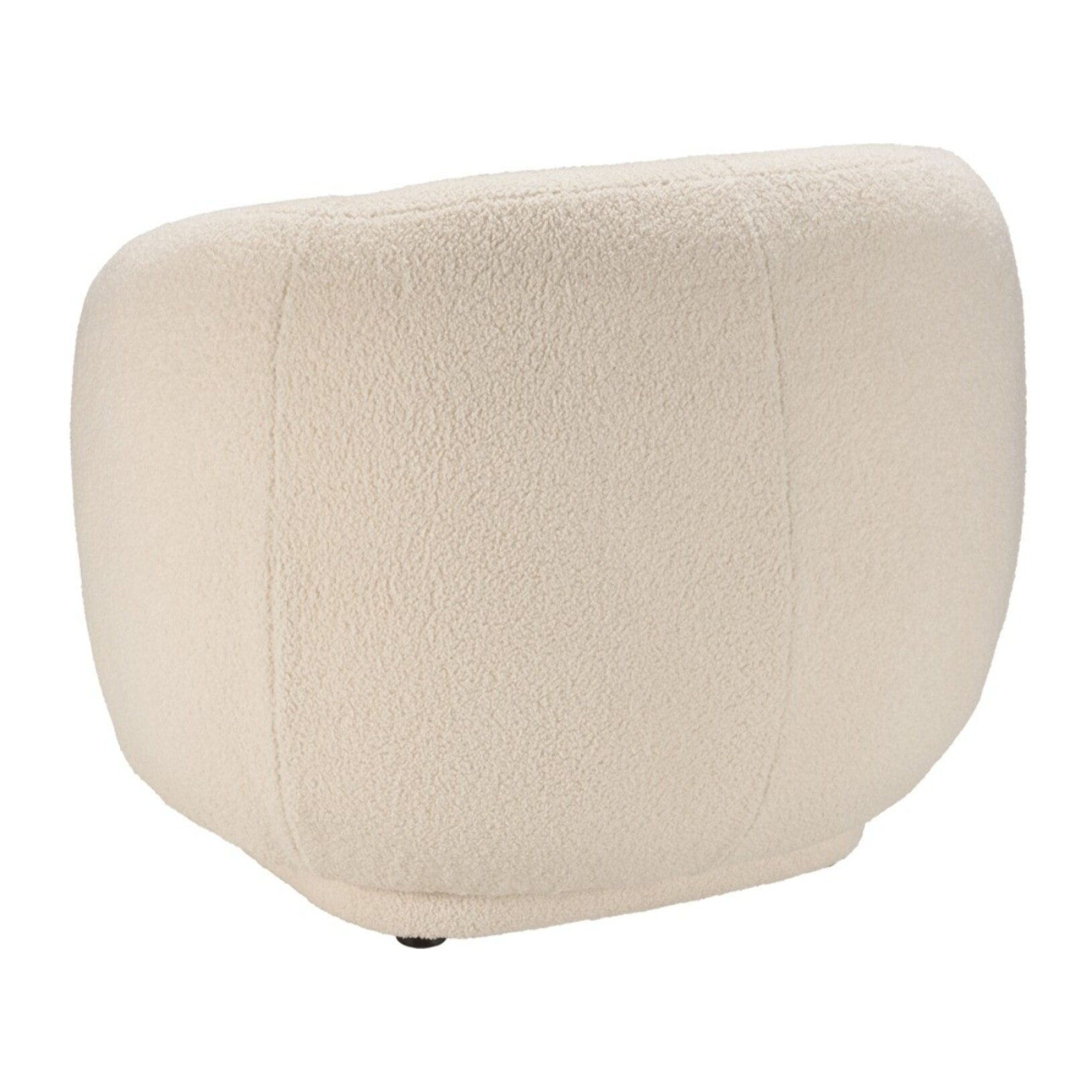 LEOPOLD - Fauteuil arrondi en tissu bouclette écru