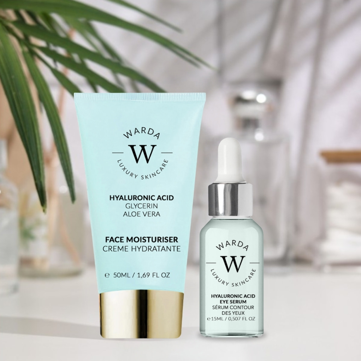 Crema de ácido hialurónico + sérum para ojos Moisture Boost Set