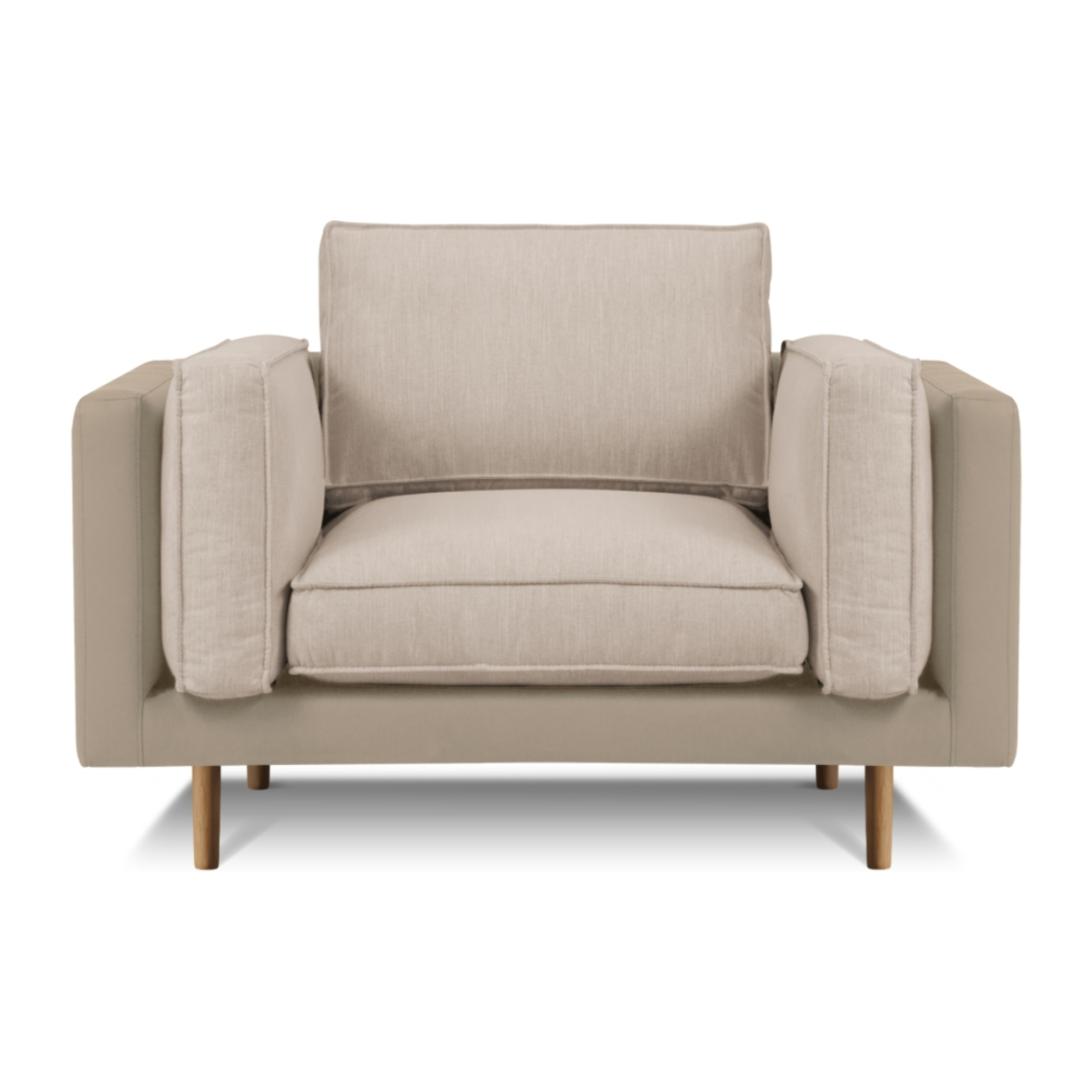 Fauteuil "Christian" imitation cuir beige,beige