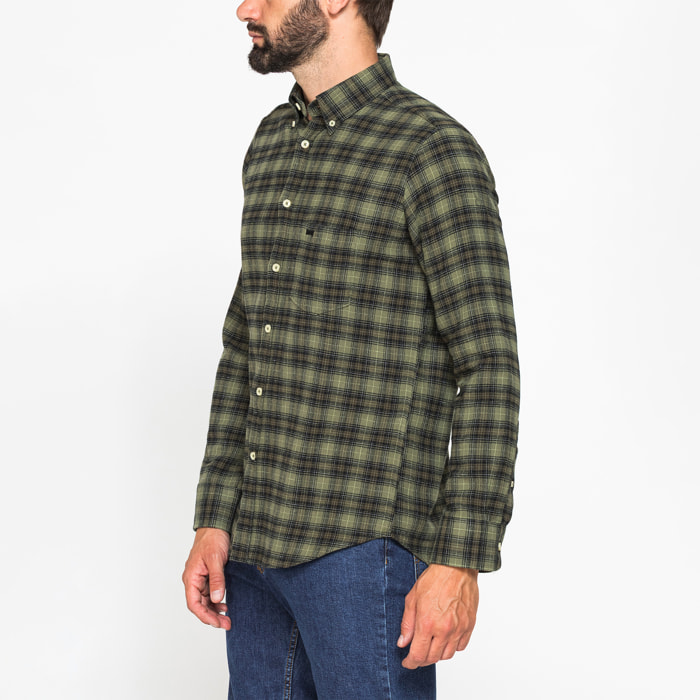 CAMICIA FANTASIA TINTO FILO IN FLANELLA LEGGERA