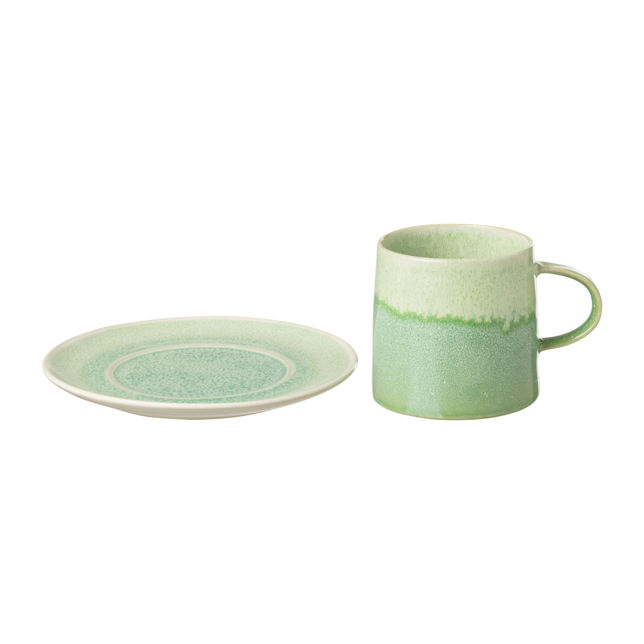 J-Line tasse + sous-tasse Lara - porcelaine - vert