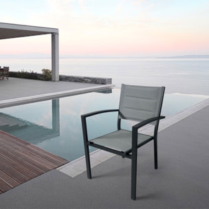 Set 2 Sillas de exterior – Aluminio y textilene blanco