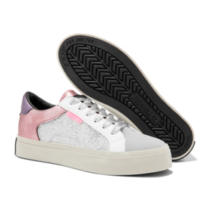 Zapatillas Bajas Mujer Half Moon Low Glitter Plata D.Franklin