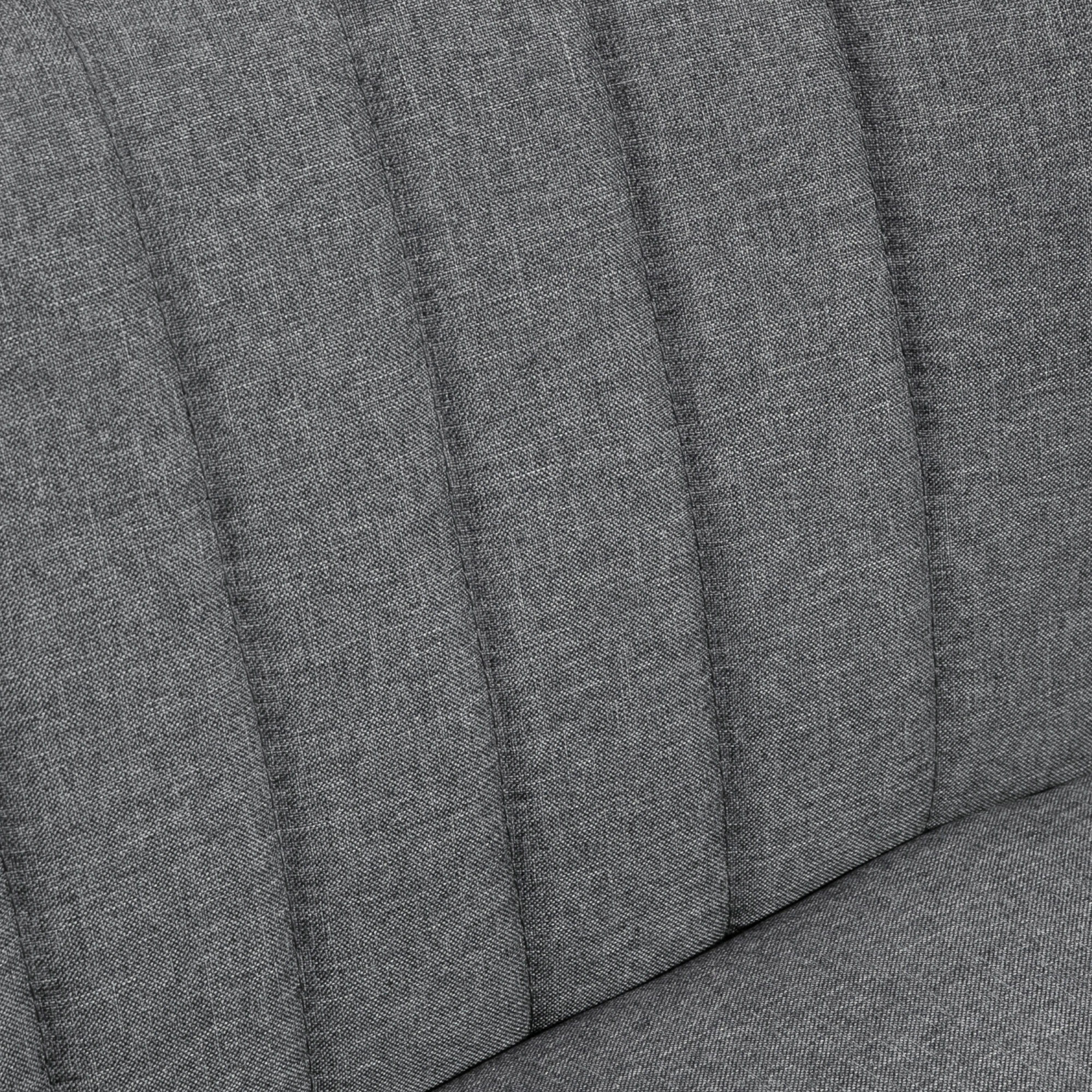 Canapé 2 places style scandinave piètement bois hévéa tissu gris