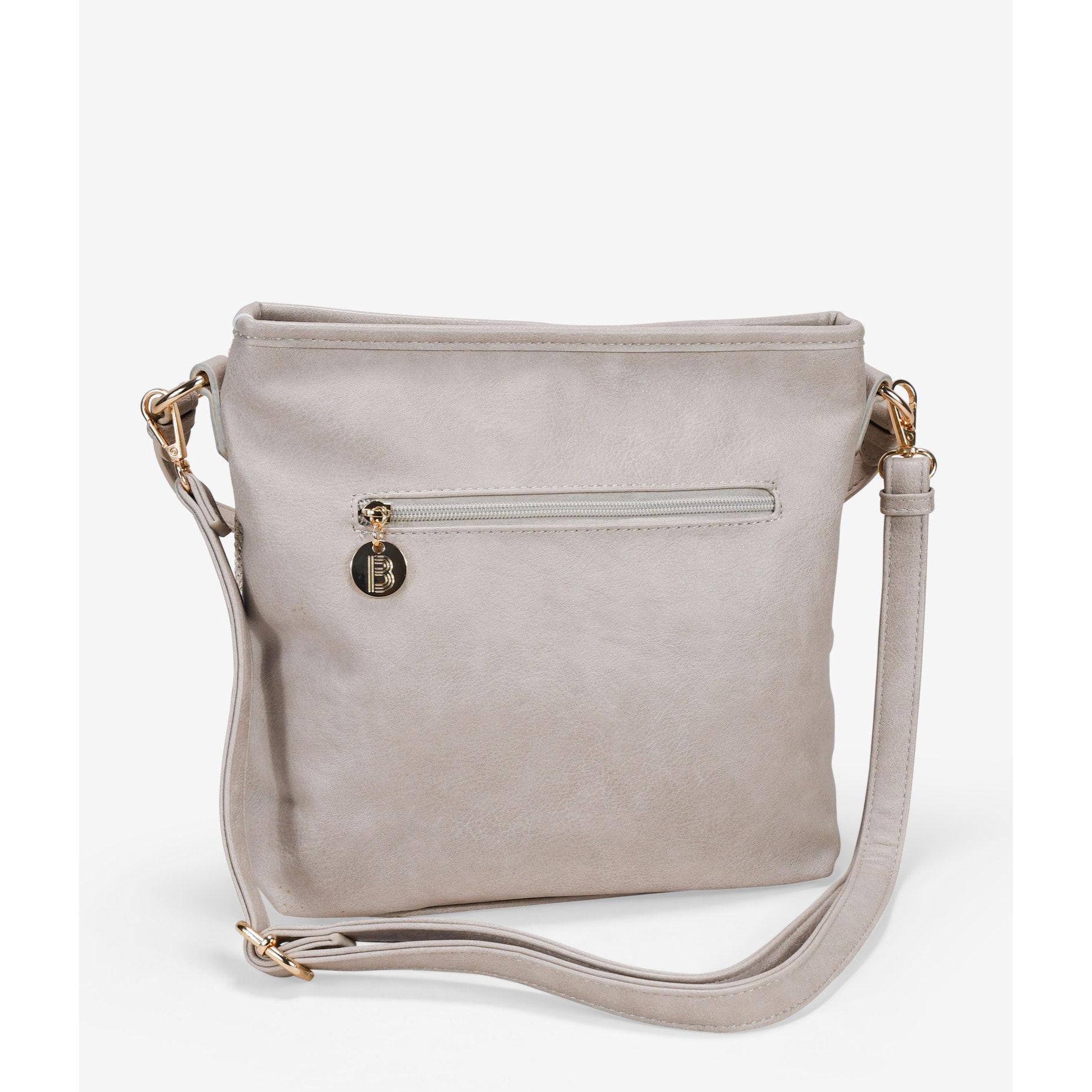 Bolso de hombro tostado con cremallera