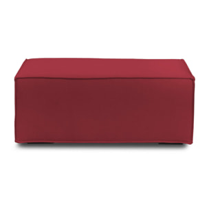 Pouf Antonella, Pouf da salotto, 100% Made in Italy, Poltroncina relax in tessuto imbottito, Cm 100x70h43, Rosso