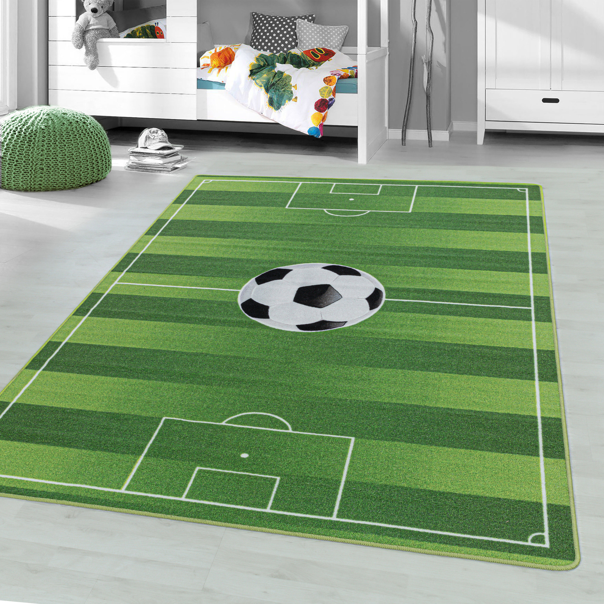 PLAY - Tapis enfant terrain de foot vert - PLA2911VER