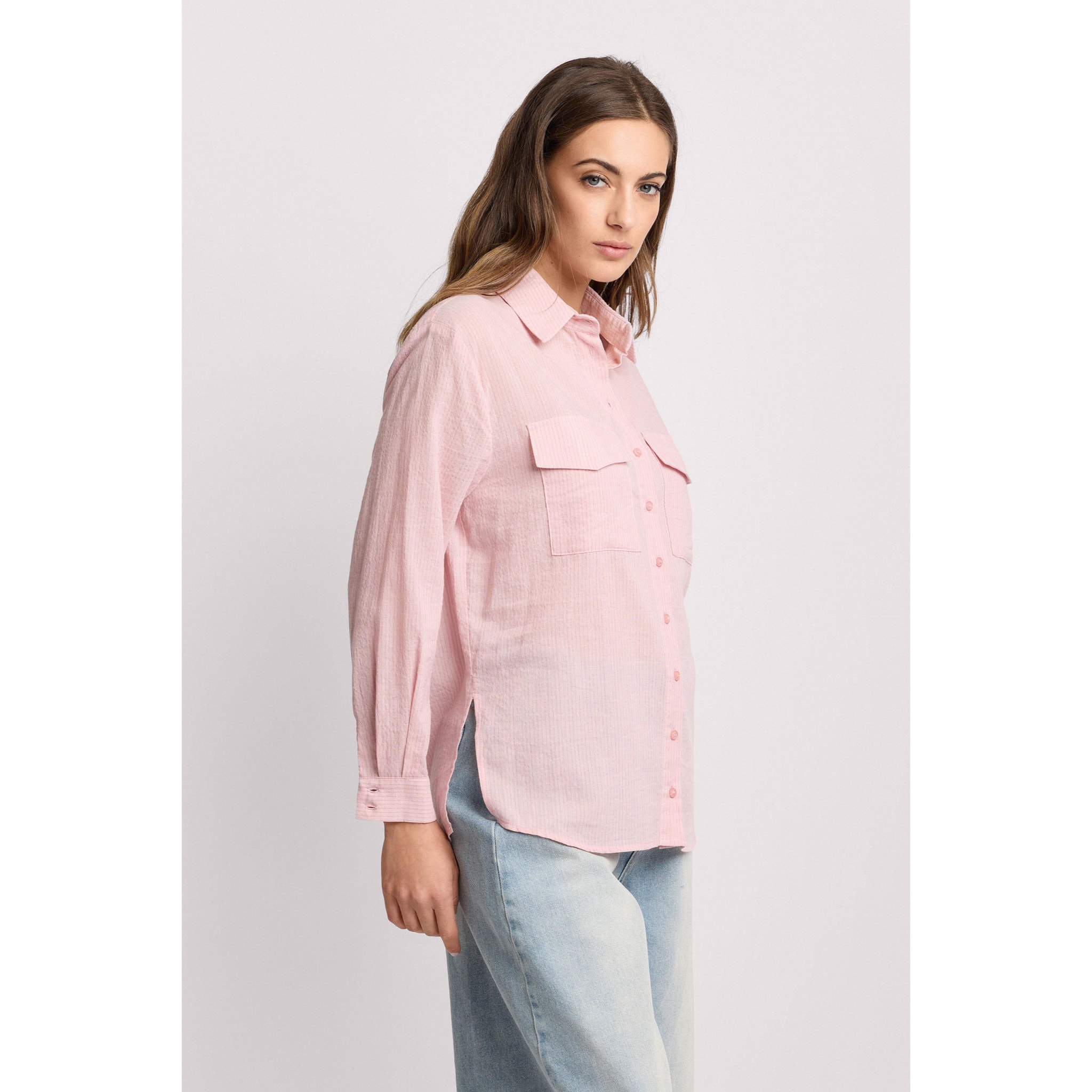 Kocca - Camicia con tasche con pattina Donna, Tinta unita, Colletto di camicia